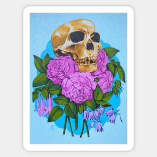 Skull and Flowers Sticker